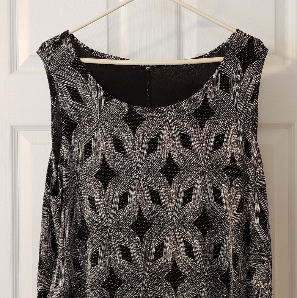 SPARKLY HOLIDAY! Black & Silver Sequin Top